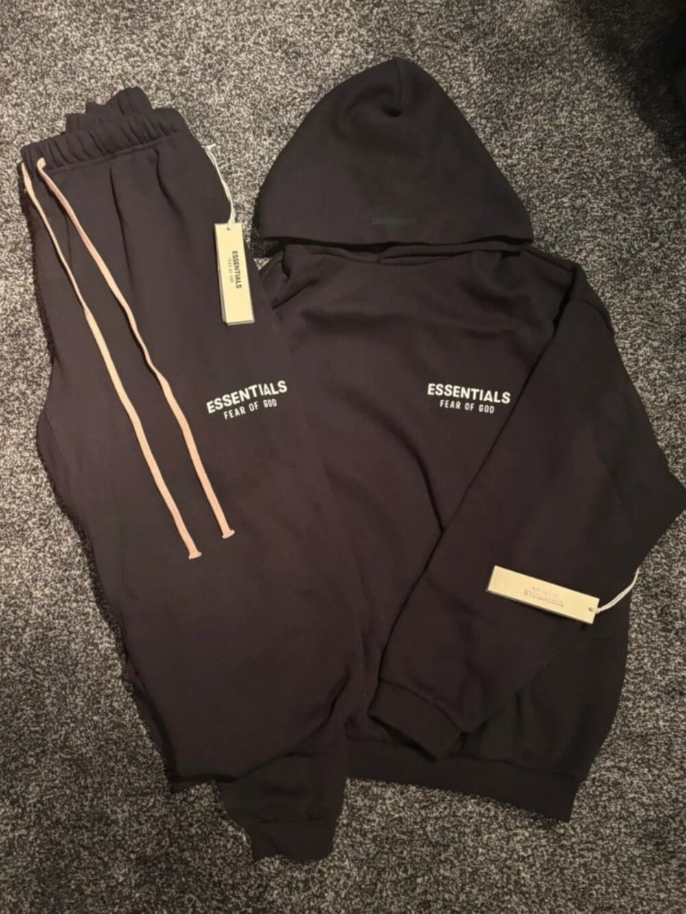 Fear of God Essentials Hoodie & Joggers Tracksuit Black Size M